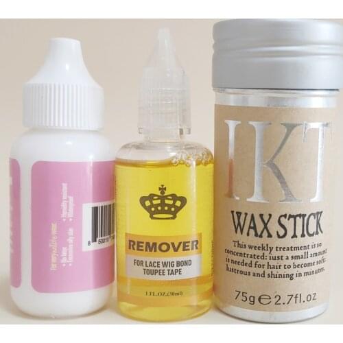 Lace Glue hair Extreme Cream 1.3oz/38ML + Remover 30ml + 75g Wax Sticks Wig Kits For Tape Toupee Lace Frontal System