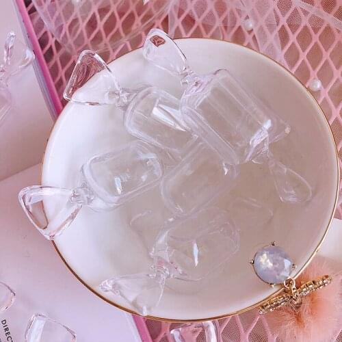 Cute Compact Storage Box Creative Girl Candy Shape Transparent Earrings Ring Pill Mini Portable Travel Storage Box TSLM1