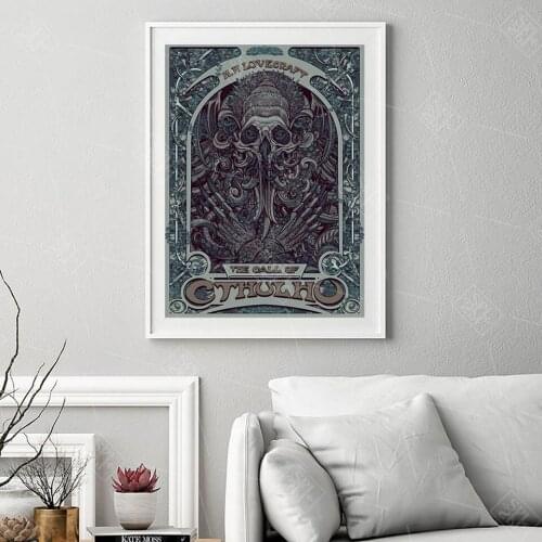 Fashion Decoration H. P. Lovecraft Cthulhu Wall Art Canvas Painting Poster Nouveau Abstract Picture For Living Room Decoration