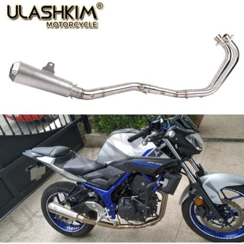 Motorcycle Full System Exhaust Muffler Escape Middle Link Contact Pipe Slip On For Yamaha YZF R3 R25 MT03 MT-03 YZF-R3 2014-2018