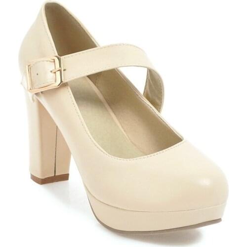 The new 2018 thick with single strap shoes waterproof high light mouth with thick with joker 32 single shoes 18329-43