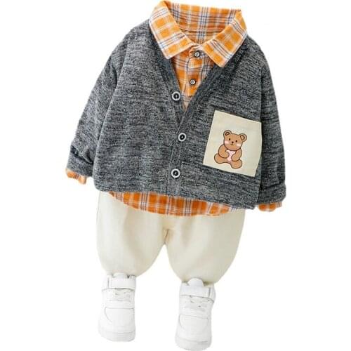 New Spring Autumn Boy Baby Girl Cartoon Clothes Kids Open Stitch Shirt Pants3Pcs/sets Children Costume Toddler Casual Tracksuits