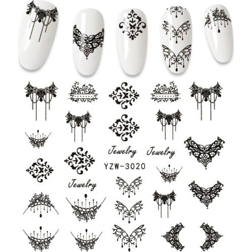 New Products Retro Tassel Butterfly Classic Feather Skull Feature Nail Art Sticker Colorful Water Sticker DIY Nail Sticker Slide