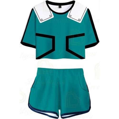New 3D Anime My Hero Academia Character Costume Digital Printed Short T Adult Children Cosplay Shorts Set
