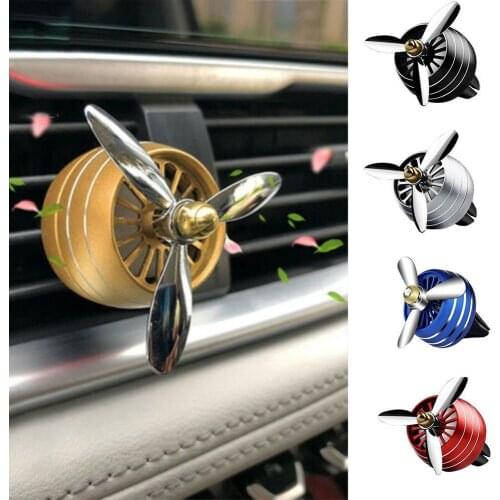 Car Perfume Diffuser Air Freshener LED Light Air Vent Outlet Clip Automobiles Decor Propeller Fragrance Smell Ornament