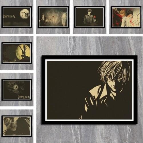 Perfect JL death note cartoon Animation COMICS paper retro Poster bar cafe Classic Movie Poster Wall Stickers