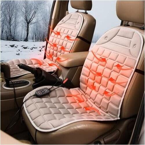 Car heated cushion four seasons general linen winter 12v car electric heating seat cushion Auto electric heating pad covers