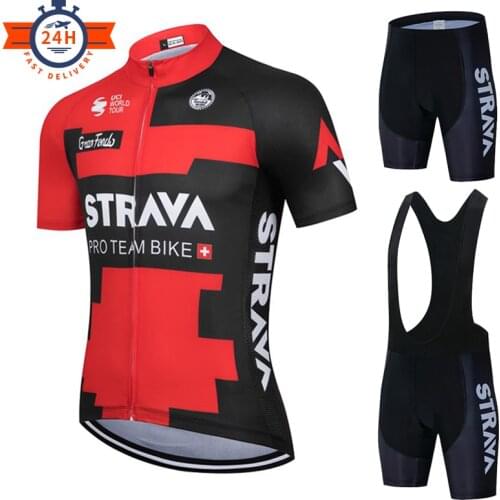 Pro Cycling Set 2021 New STRAVA MTB Bicycle Wear Maillot Ropa Ciclismo 19D Gel Bike Uniform Cycling Jersey Set Cycling Clothing