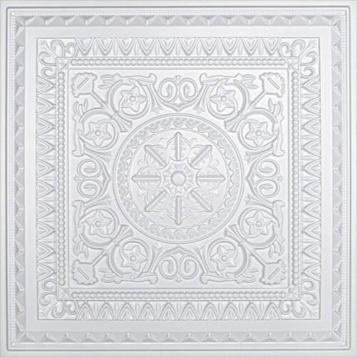 12PCS PVC 3D Ceiling Tiles Wall Panels Decorative Water Proof Moisture-proof Plastic Sheet in White (60x60cm)