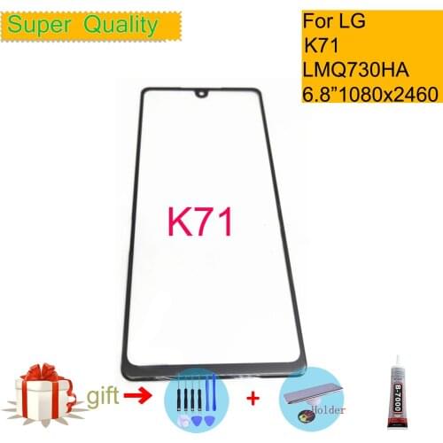 6.8" For LG K71 Touch Screen Front Glass Panel Front Outer Glass Lens For LG K71 LCD Glass Replacement