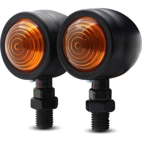 2pcs Motorcycle Turn Signals Lamp Replacement Amber Lens Retro Motorbike Indicator Blinker Lights Motorcycle Equipment