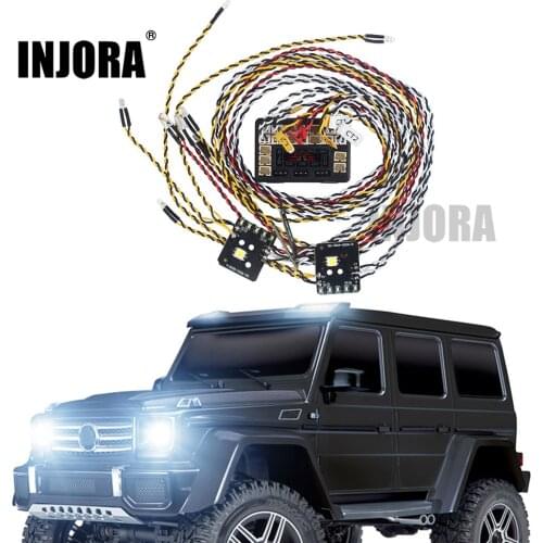 INJORA Front Rear Lamp Group LED Light System Set for 1/10 RC Car Traxxas TRX4 G500 TRX-4 82096-4