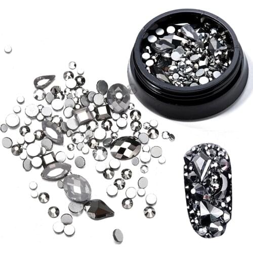 3 Color Diamond Flatback Rhinestone Glitter Glass Nail Art Rhinestones Bottom Crystal Nail Art Decorations Ozdoby Do Paznokci