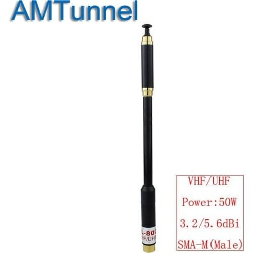 Telescopic Radio Antenna AL-800 144/430MHz SMA-M for YAESU VX-2R TONGFA UV-985 Ham Radio Hf Transceiver