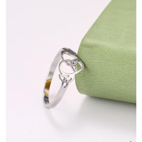 VCU Peach Heart Viking Ring 3-color Love Heart Ring Stainless Steel Ring Jewelry for Women