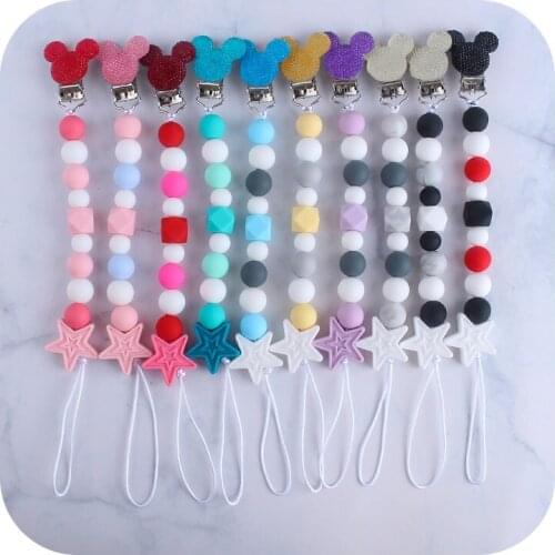 Baby Pacifier Clip Silicone Molar Bead Holder Silicone Teething Toy Baby Birthday Shower Gift