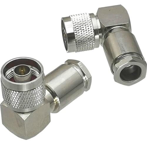 5pcs Connector N male plug clamp RG8 RG213 LMR400 RG214 9913 right angle