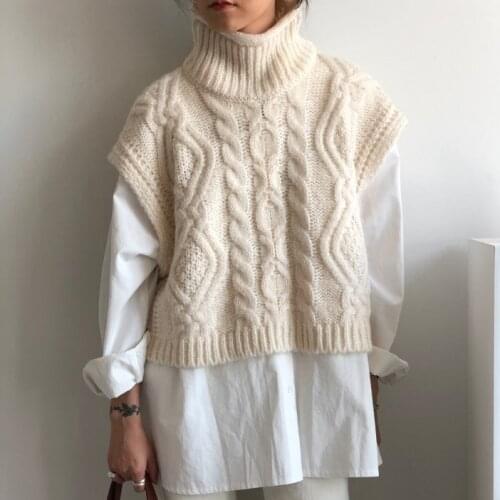 Women Sweater Korean Ladylike Solid Autumn Winter Casual Solid Pullover Sweater Vest All-match Small Fresh Sweater