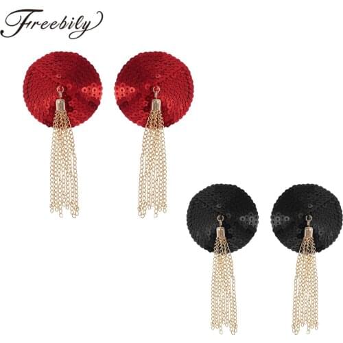 1 Pair New Sequin Tassels Breast Bra Self-Adhesive Nipple Cover Pasties Sex Toys for Couples Lingerie Women Intimates Accessorie