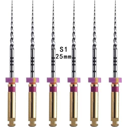 1Pack(6pcs)25mm S1 Dental Root Canal Files Niti Engine Endodontic File Rotary