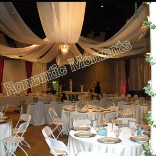 10 pieces Wedding Ceiling Drape Canopy Drapery for decoration wedding fabric 0.7m*16m per piece Roof polyester knitted fabric