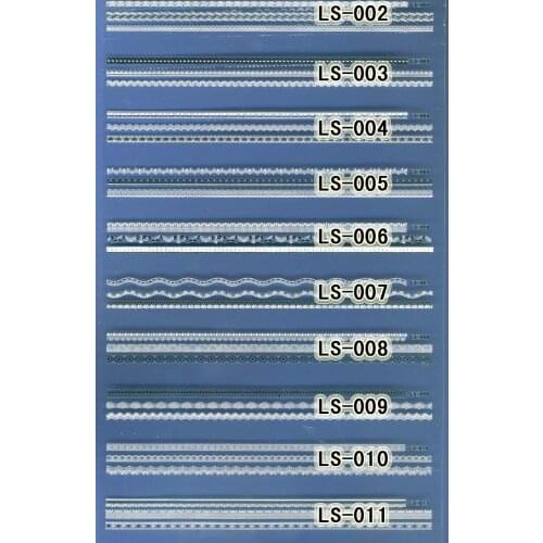 1X LARGE SHEET 3D SELF ADHESIVE FRENCH SMILE WHITE LACE NAIL ART STICKER LS002-LS011