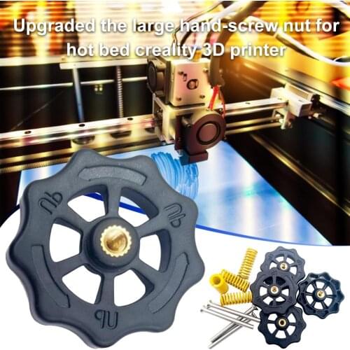 4PCS 3D Printer Accessories For CR10 / Cr-10s Hot Bed Leveling Nut Ender3 Hand Screw Nut Screw Spring M4 Leveling Kit