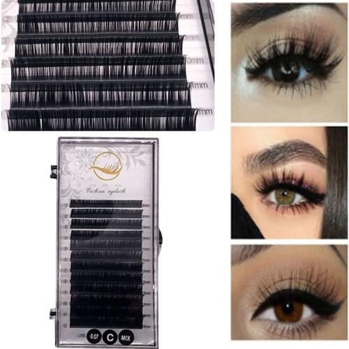 7~12mm MIX Individual Eyelash extensions false lashes naturally-artificial premium faux mink eyelashes Makeup Beauty