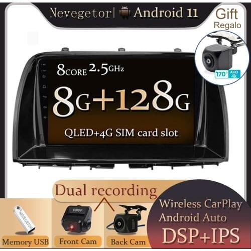 8G+128G Android 11 For Mazda CX5 CX-5 CX 5 2012 - 2015 Car Radio Multimedia Video Player Navigation GPS 2 din dvd