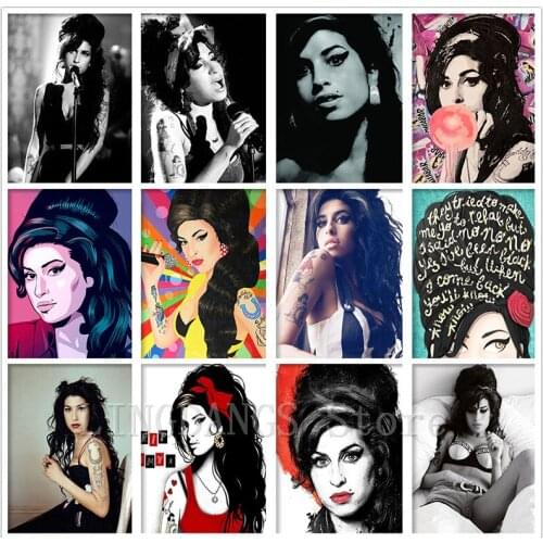 5D DIY Diamond Painting Beauty Woman Amy Winehouse Music Singer Star Art Diamond Mosaic Embroidery Cross Stitch Kids Room Decor