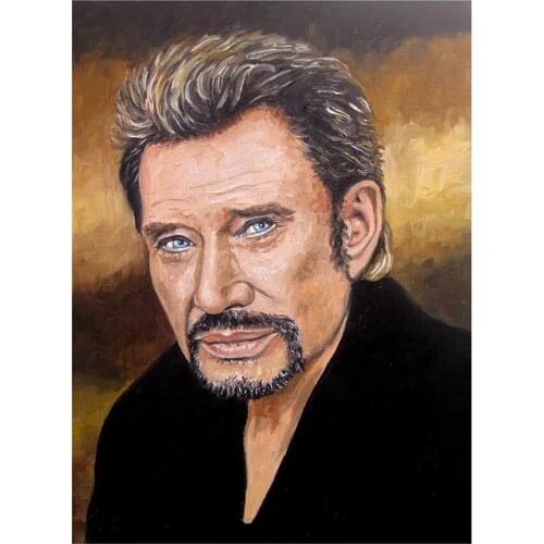 Diy Full Square/Round Diamond Embroidery" Johnny Hallyday " Picture Square Rhinestone Diamond Painting Heart Cross Stitch Gift