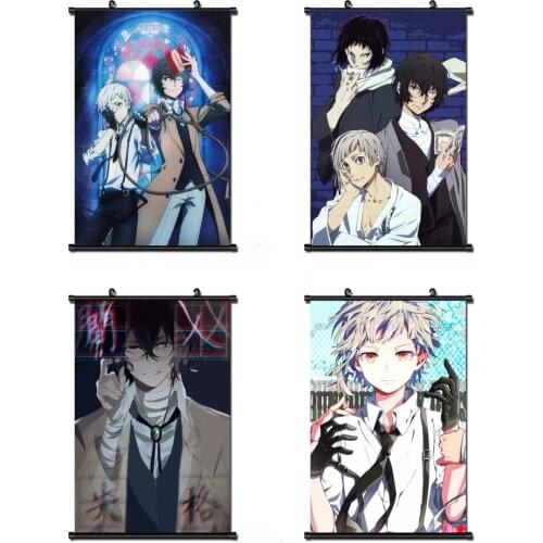 Anime Nakajima Atsushi Cartoon Bungou Stray Dogs Printed Poster Scroll Picture Cosplay Prop Wall Decor for Women Men Gift 1pcs