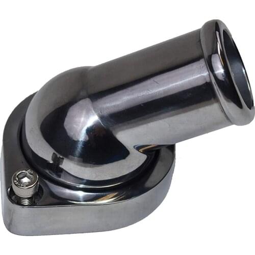 45 Degree Car Water Neck Thermostat Housing Chrome Aluminum For Chevy LS LS1 LS2 LS7