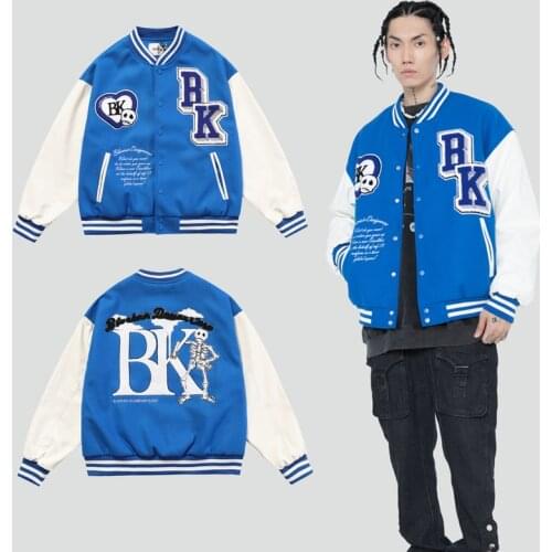 PU Leather Baseball Jacket Mens Letter Embroidery Patchwork Bomber Hip Hop Harajuku College Style Couple Jackets 2021 New Autumn