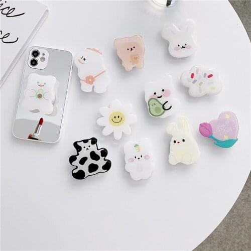 Cute Bear Mobile Phone Holder Griptok Support for IPhone 12 11 Pro Max XR Samsung Grip Tok Folding Handband Airbag Finger Stand