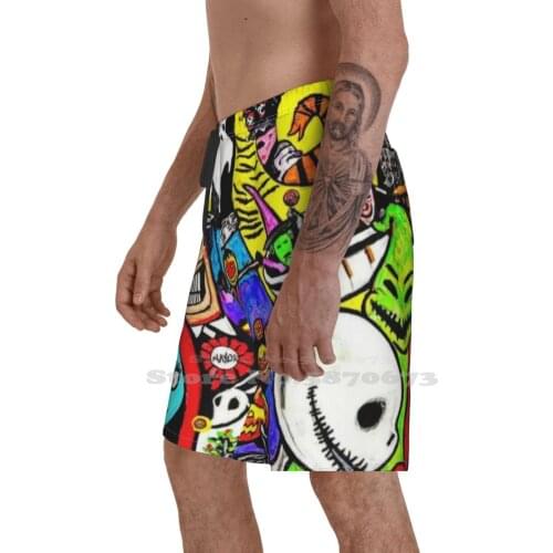 Nightmare Before Christmas Breathable Personality Holiday Beach Shorts For Men For Woman Fun Halloween