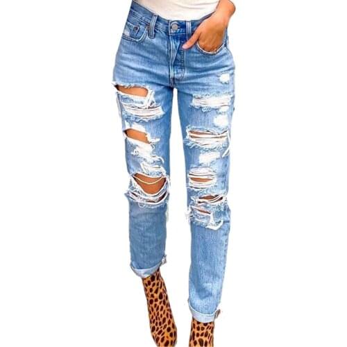 Jeans High Waist Button High Waist Pocket Elastic Hole Jeans Trousers Slim Denim Pants Spodnie Damskie Jeansy Брюки Женские