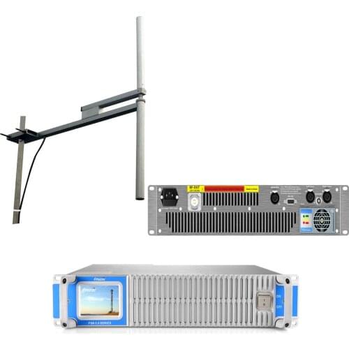 FMUSER FMT-2000T 2000W/2KW FM Transmitter With Touch Screen + DV2 FM antenna+30m Cable Kit
