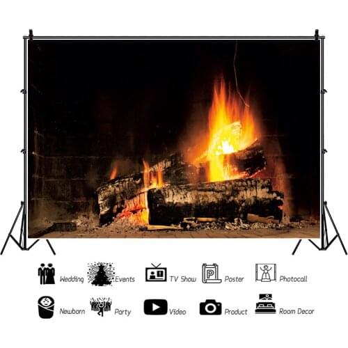 Night Bonfire Children Backdrops Photography Warm Sparkle Family Reunion Party Photo Background for Shooting Decor