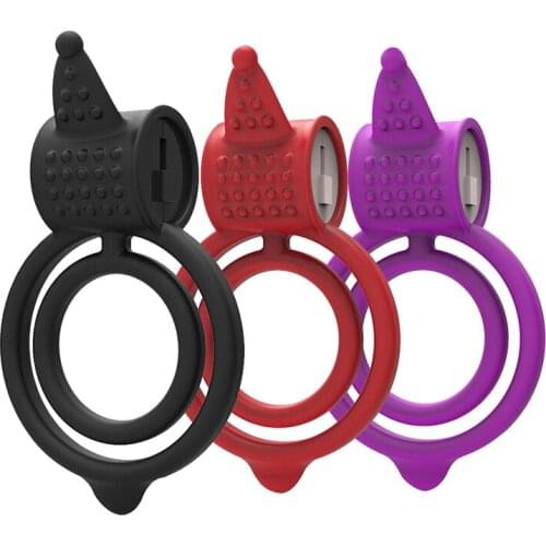 Penis Cock Rings Delayed EjaculationSex Toy for Couples Vibrator Clitoris Brush Silicone Medical Themed Blakc Red Adult Game 1