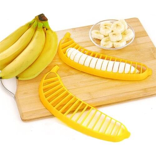 Kitchen Gadgets Plastic Banana Slicer Cutter Fruit Vegetable Tools Salad Maker Cooking Tools kitchen cut Banana chopper