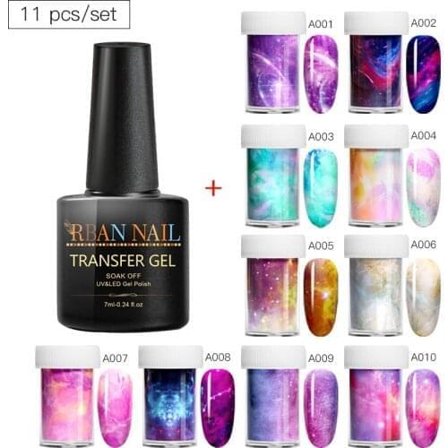 RBAN NAIL 7ml Star Starry Sky Nail Foils Gel Set Manicure Nail Art Glue Clear Adhesive Star Glue For Nail Foils Transfer