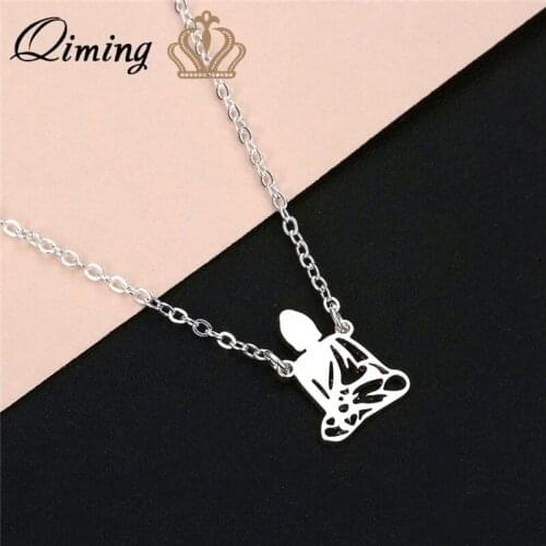 QIMING Fashion Sakyamuni Figure Necklace Chains Women Religious Amulet Choker Pendant Buddha Statue Collars Buddhism Bijoux