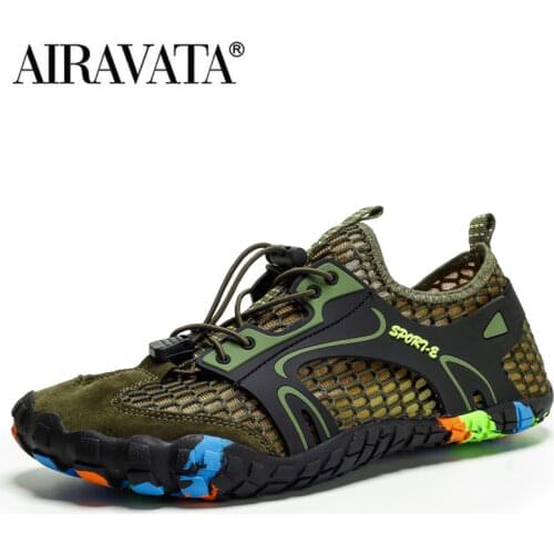 Men Hiking Shoes Suede + Mesh Outdoor Man Breathable Sneakers Climbing Shoes Wading Shoes Quick-dry Water Shoes