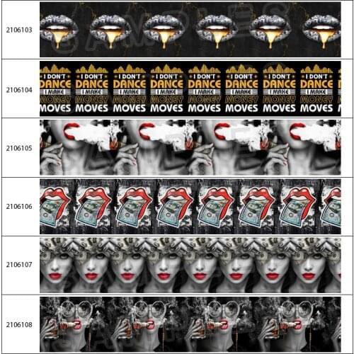 New 10yadrs US Dollars Fashions Cartoon Pattern Printed Grosgrain / Satin Ribbons