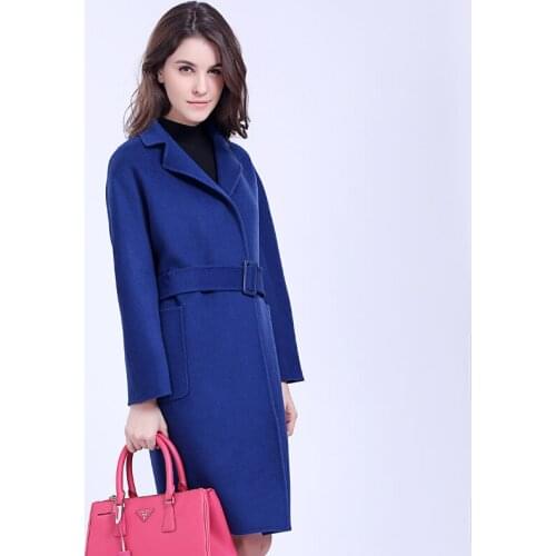 Fashion Wool Coat Women Long Slim Female Autumn Winter Jacket With Belt Womens Coats abrigos mujer invierno 2020 H1139