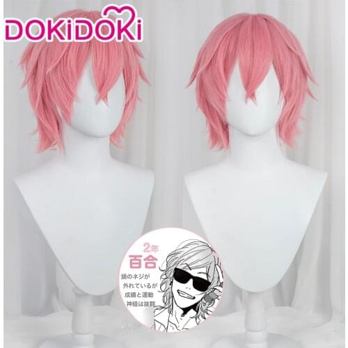 DokiDoki Anime Yarichin☆Bitch-bu Cosplay Ayato Yuri Wig Heat Resistant Synthetic Hair Yarichin☆Bitch-bu Ayato Yuri Wig Pink