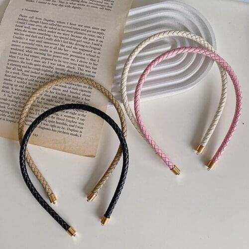 Sen Female Face Wash Hair Accessories Fashion Pretty Twist Braided Cortex Hair Band Popular Imitation Leather PU Braid Hair Tie