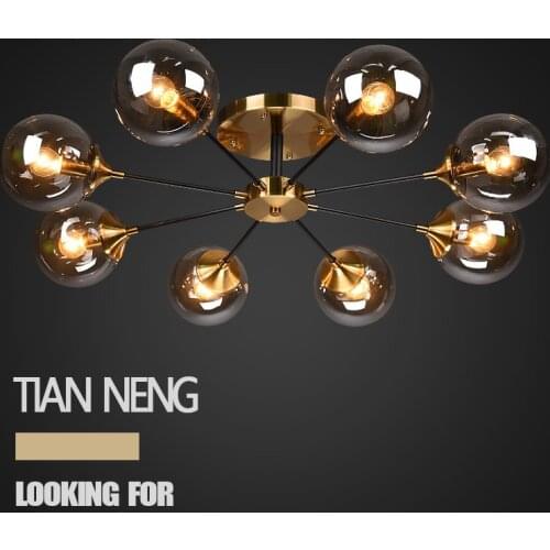 Simple modern bedroom led chandelier Nordic round indoor lamps bubble home 110v-220v dining room living room chandelier lighting