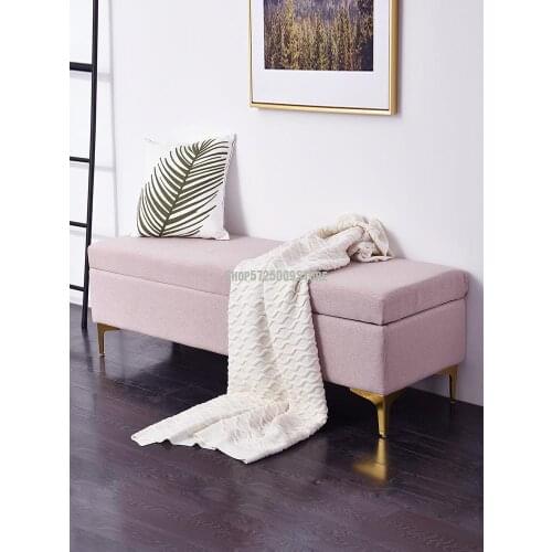 Nordic Luxury Fabric Storage Shoe Changing Stool Bedroom Sofa Household Door Storage Bed End Cloakroom Seat Bench
